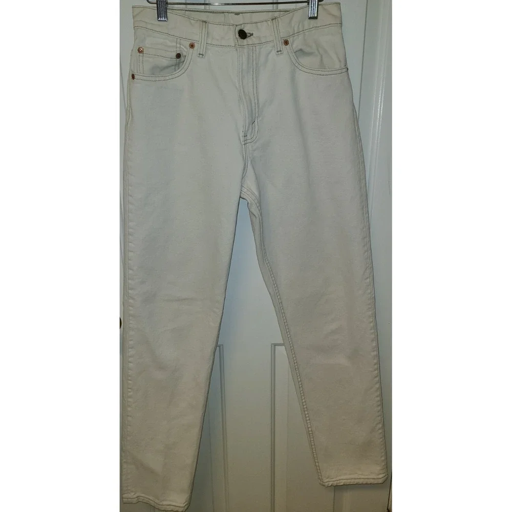 VTG Levis 550 White Jeans Womens Relaxed Tapered Leg High Rise Zip Fly 90s 30x32